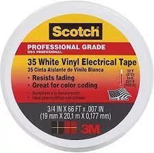 3M Vinyl Electrical Tape 3/4" x 66 ft. - White