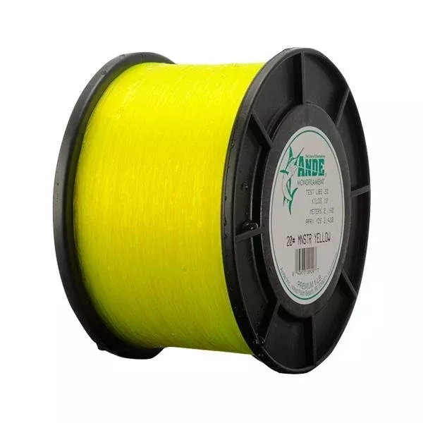 Ande Monster Monofilament Line 50 Pounds 2000 Yards - 2 Pound Spool - Yellow