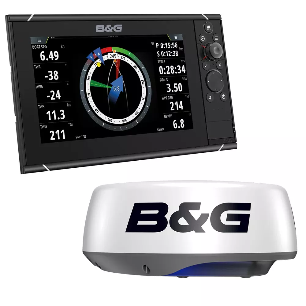 B&G Zeus 3S 9 9" Multifunction Display Chartplotter/Fishfinder Radar Bundle with HALO20+ Radar Dome (000-15561-001)