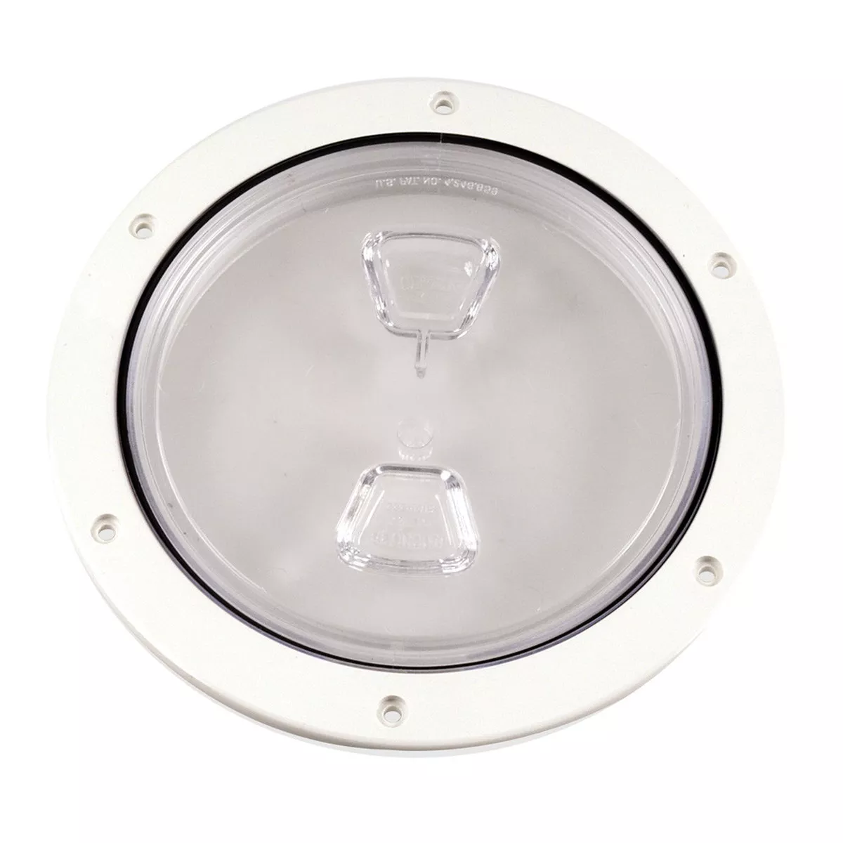 Beckson 6" Clear Center Screw Out Deck Plate - White [DP60-W-C]