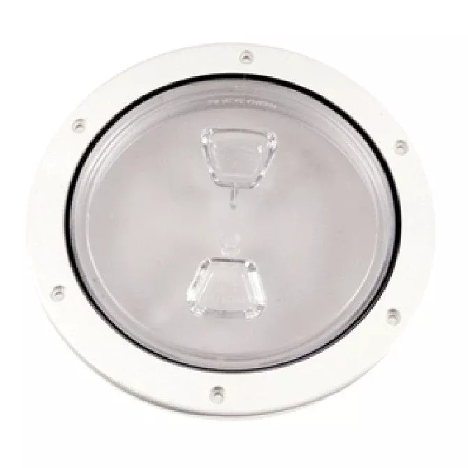 Beckson Screw-Out Deck Plate 8", White/Clear