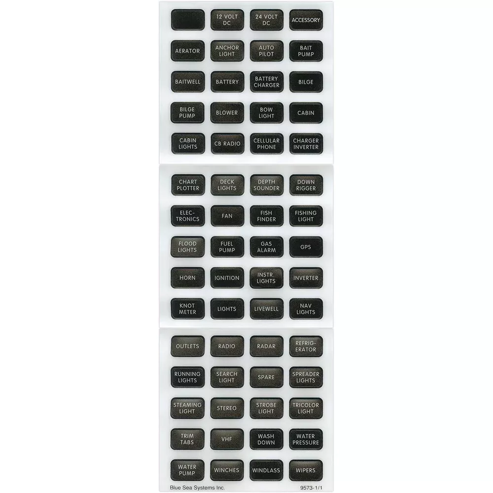 Blue Sea 8214 Black Small Format Label Kit - 60 Labels [8214]