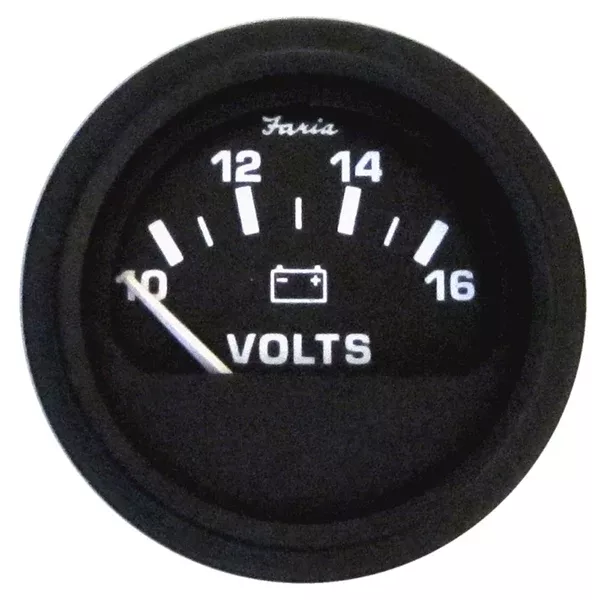 Faria 2" Heavy-Duty Voltmeter (10-16 VDC) - Black [23007]