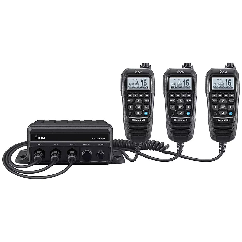 Icom IC-M510BB 21 Black Box VHF w/Black Command Mic3 Command Mic Ports