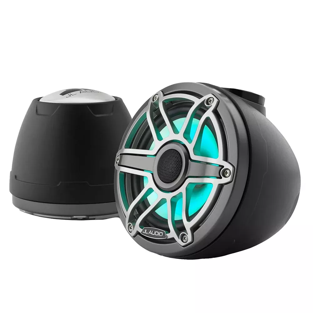 JL Audio M6 VeX Series 6.5" Enclosed Coaxial Speakers w/RGB LED LightingTitanium Sports Grilles - M6-650VEX-Mb-S-GmTi-i [010-03261-00]