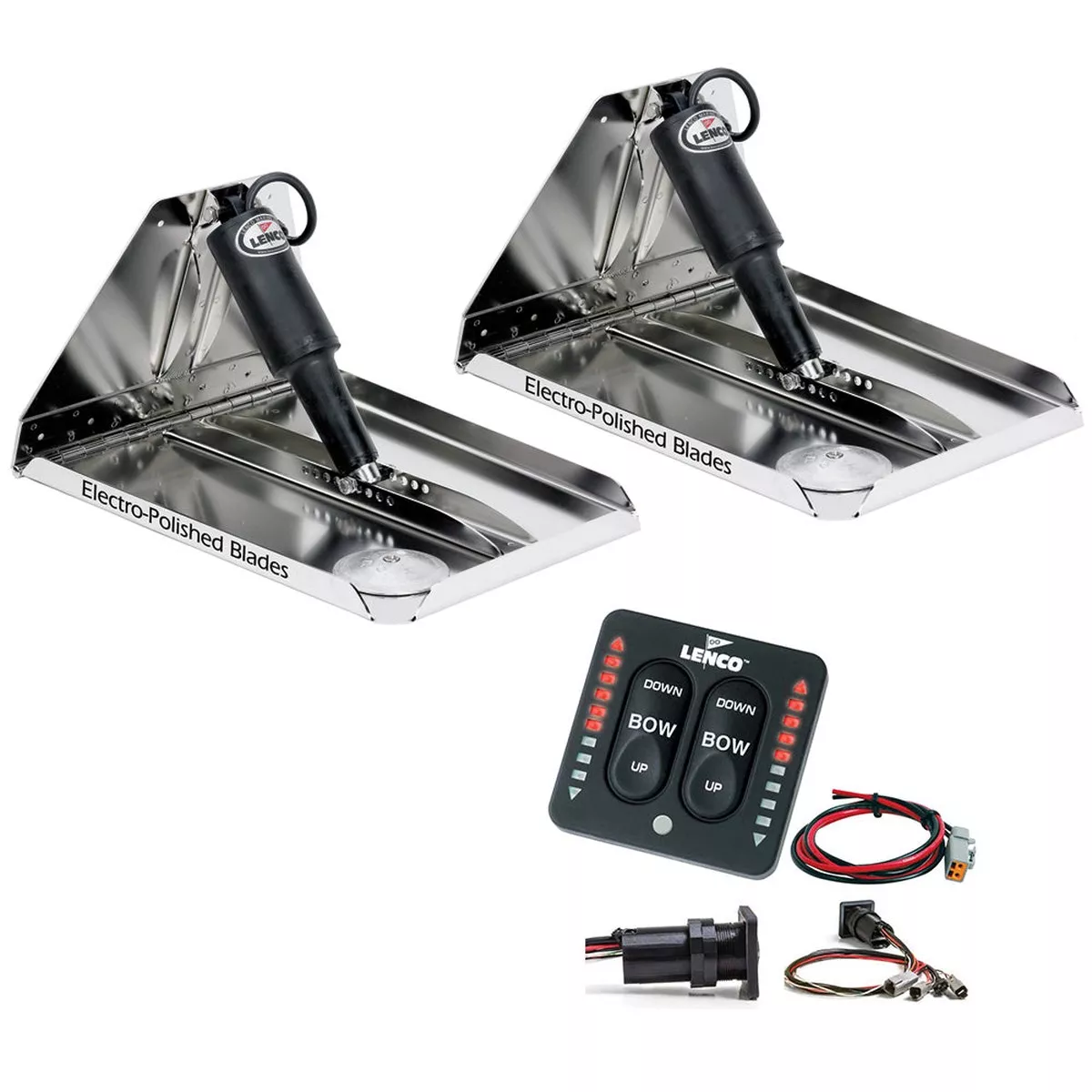 Lenco 16″ x 12″ Heavy Duty Performance Trim Tab Kit w/LED Indicator Switch Kit 12V [RT16X12HDI]