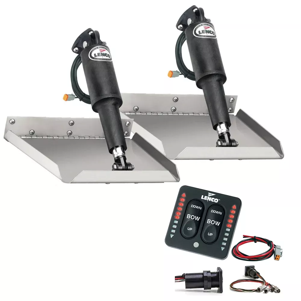 Lenco 9″ x 12″ Edge Mount Trim Tab Kit w/LED Indicator Switch Kit [TT9X12EI]
