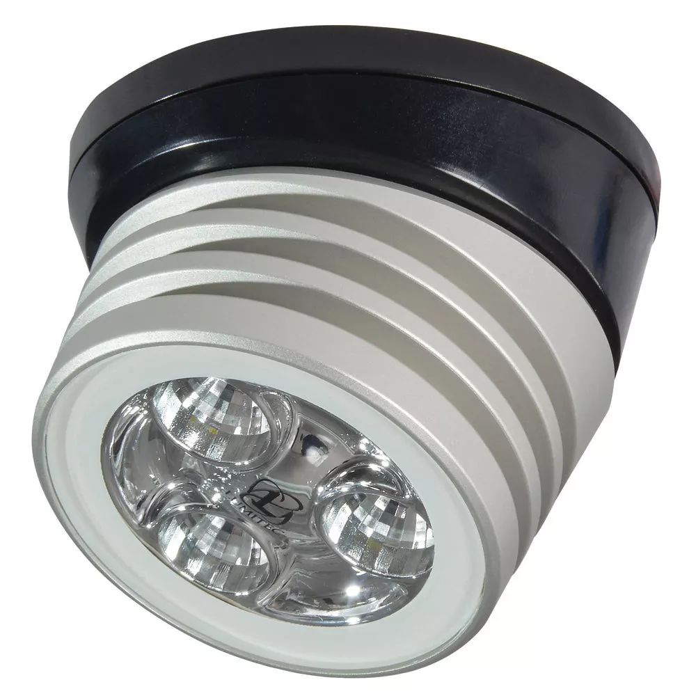 Lumitec Zephyr LED Spreader/Deck Light -Brushed, Black Base - White Non-Dimming (101326)