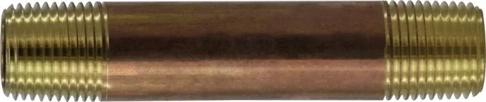 Midland Red Brass 1/2 x 1-1/8 Full Thread Nipple