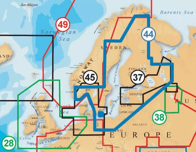 Navionics MSD/NAVU44XG. Baltic Sea UPDS. Coverage