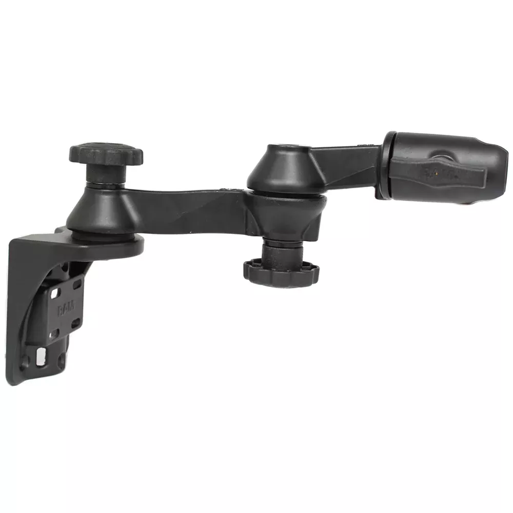 RAM Mount Vertical Mounting Base with Double 6" Swing Arm & Swivel Single Socket for 1.5" Balls