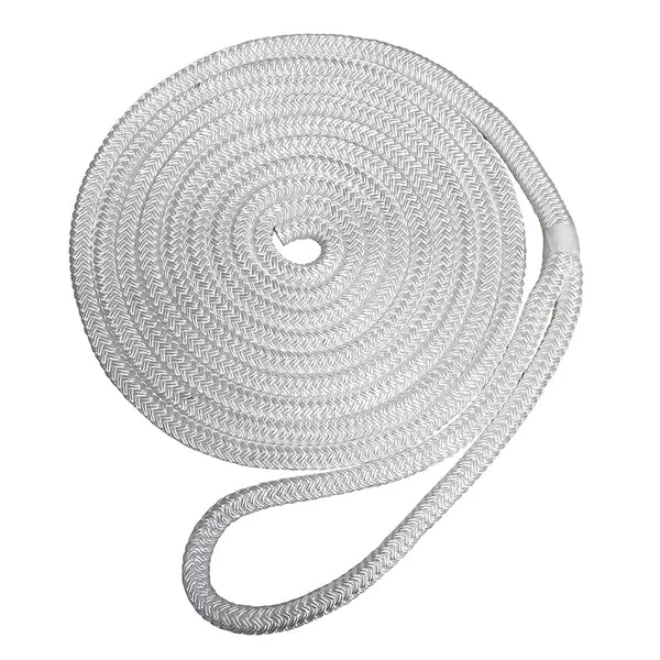 Robline Premium Nylon Double Braid Dock Line - 3/8" x 25 - White [7181926]