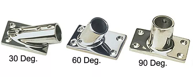 Sea-Dog Line 60 Degree Rectangular Rail Base 1" Tube, Stainless