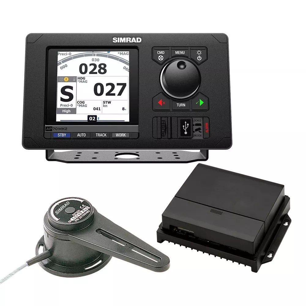 Simrad AP70 Mk2 Autopilot Basic Pack - AP70 Mk2 Control Head, AC70 Computer, and RF300 Feedback (000-15039-001)