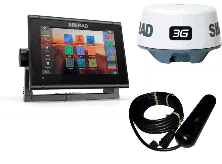 Simrad GO7 XSR Chartplotter and radar display with Broadband 3G radar and TotalScan