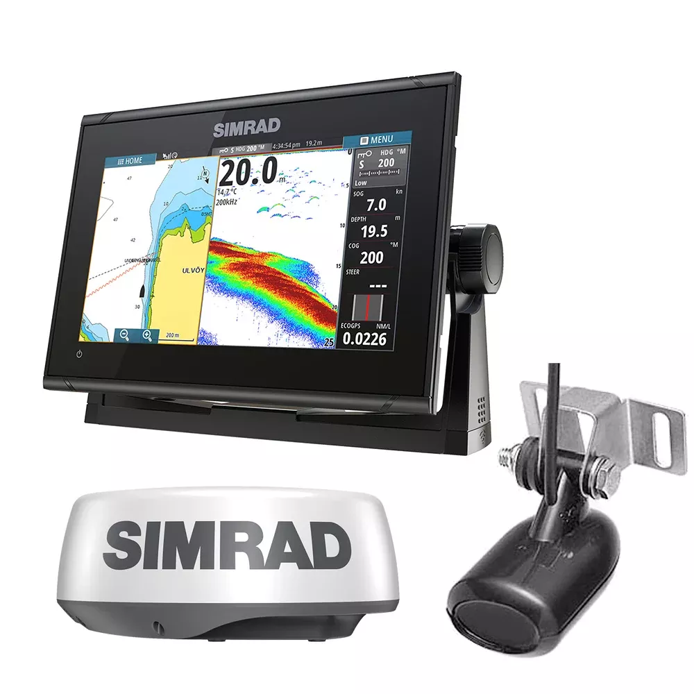 Simrad GO9 XSE Combo with Transom-Mount Transducer 83/200 kHz and HALO20 Package (000-16294-001)