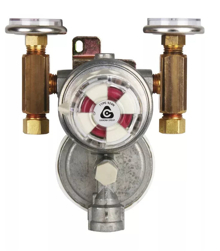 Trident LPG Regulator w/Gauges Wall Mount 2 Stage