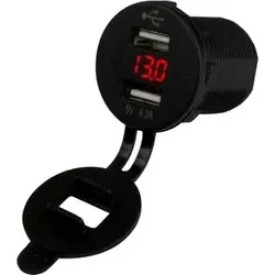USB Power Socket Dual RND W/VOLT