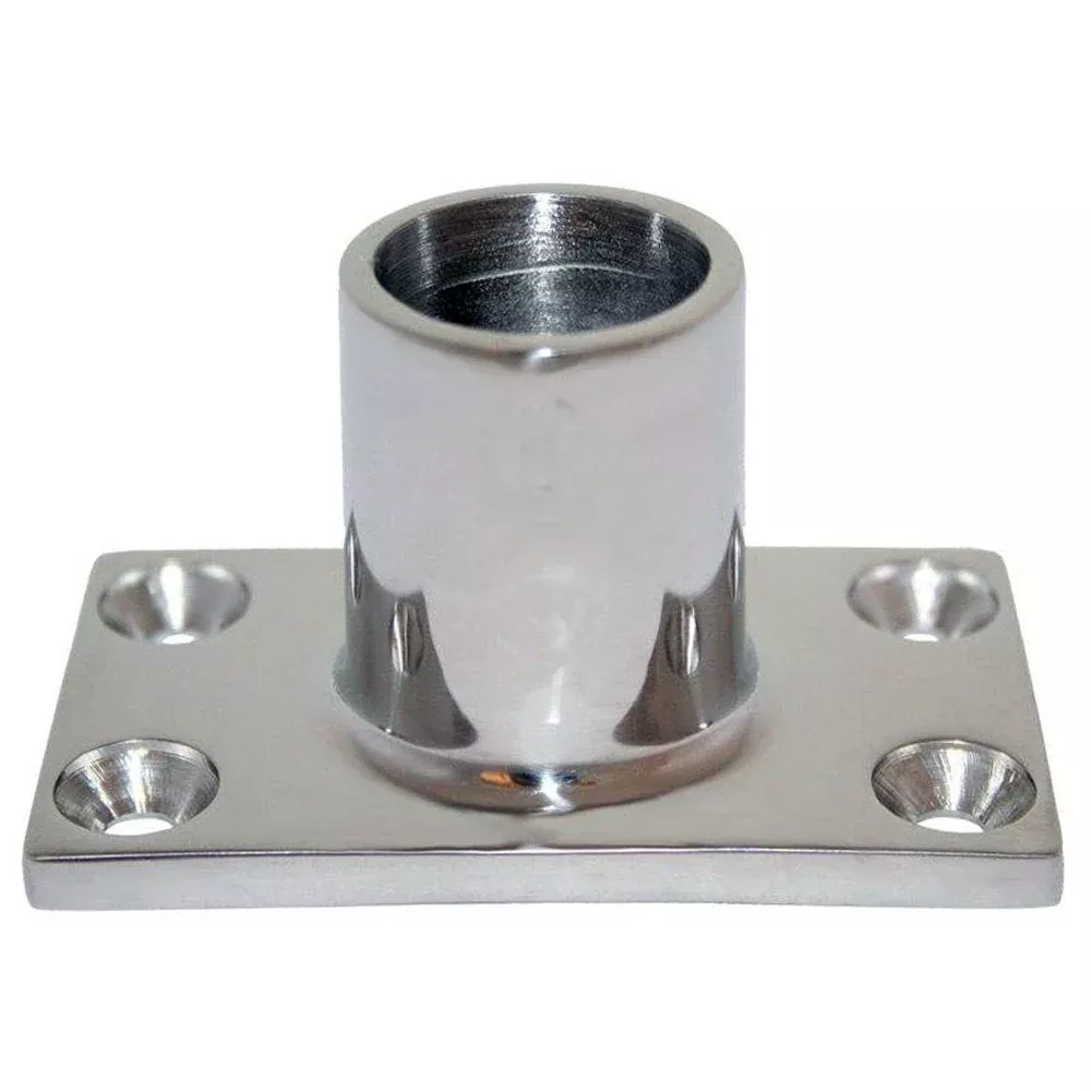 Whitecap " O.D. 90 Degree Rectangle Base SS Rail Fitting