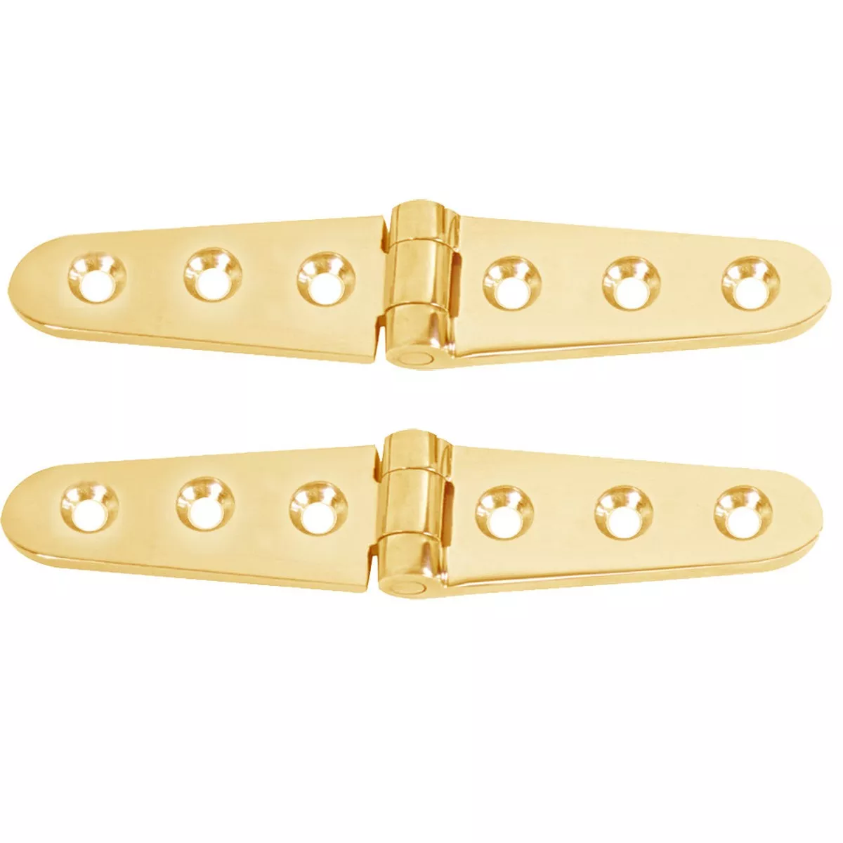 Whitecap Strap Hinge - Polished Brass - 6" x 1-1/8" - Pair [S-0605BC]